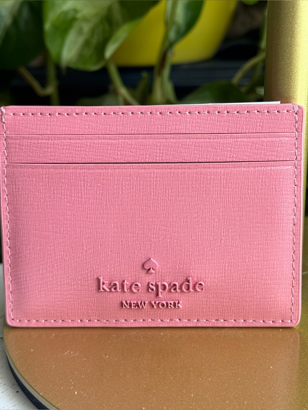 NWT kate spade ♠️ Floral Beaded Small Cardholder - Grapefruit - Pink Card Holder